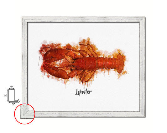Lobster Fish Framed Prints Modern Restaurant Sushi Bar Watercolor Wall Art Decor