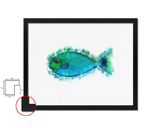 Tropical Fish Framed Print Modern Restaurant Sushi Bar Modern Watercolor Wall Art Decor