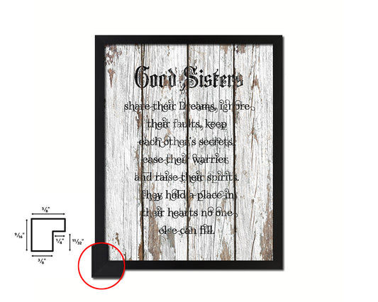 Good Sisters share their dreams Quote Framed Print Home Decor Wall Art Gifts