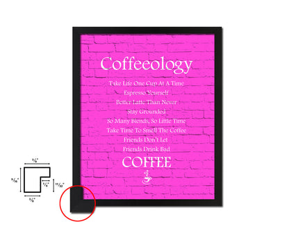 Coffeeology take life one cup at a time Quotes Framed Print Home Decor Wall Art Gifts