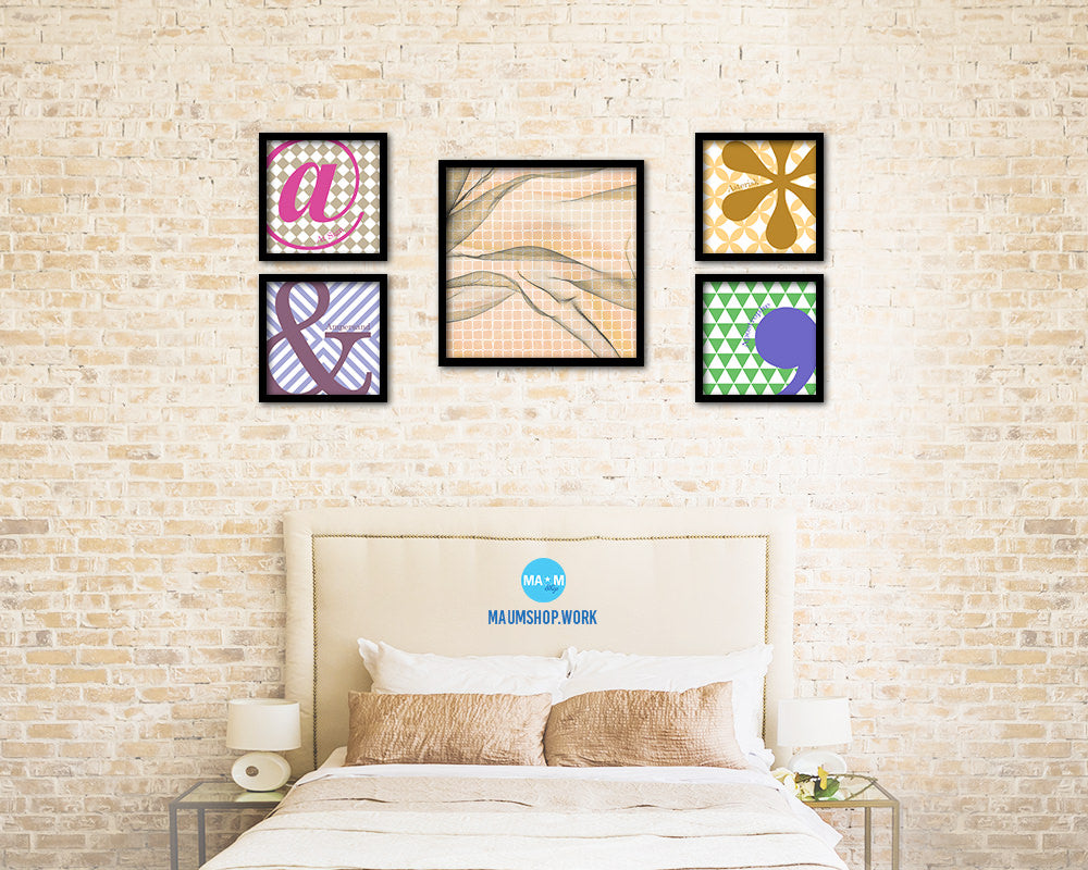 Abstract Yellow Artwork Wood Frame Gifts Modern Wall Decor Art Prints