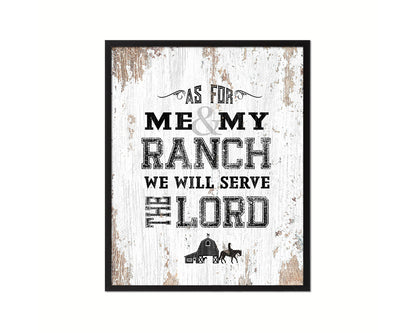 As for me & my ranch, we will serve the Lord Quote Wood Framed Print Home Decor Wall Art Gifts