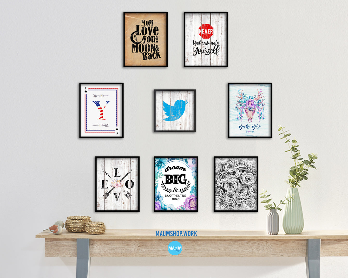 Twitter Social Media Symbol Icons logo Framed Print Shabby Chic Home Decor Wall Art Gifts