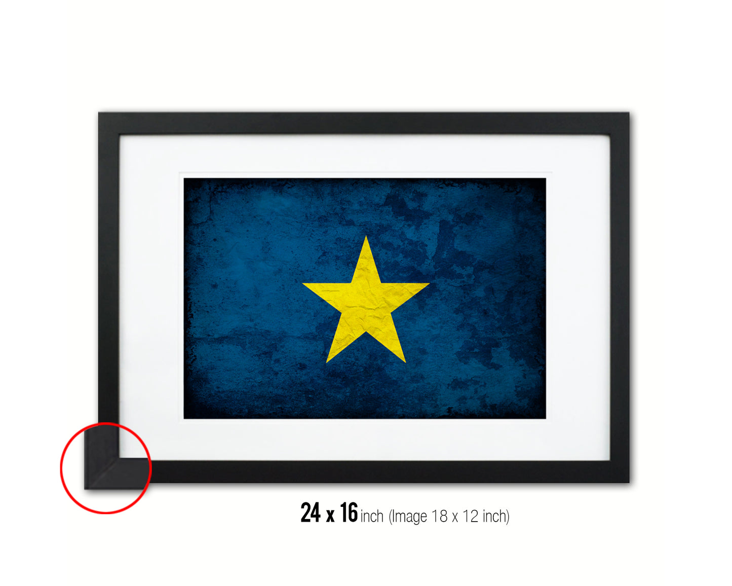 Burnet's 1st Texas Republic 1836-1839 Vintage Military Flag Framed Print Art