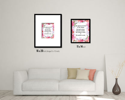 Age appears best in four things Quote Framed Artwork Print Wall Decor Art Gifts