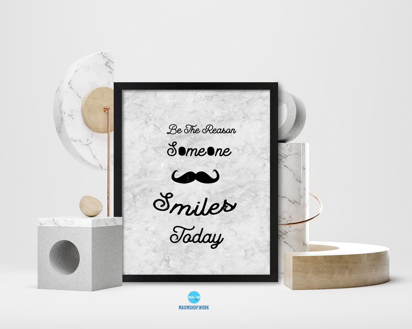 Be the reason someone smiles today Quote Framed Print Wall Art Decor Gifts