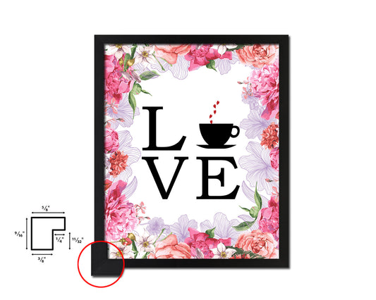 Love coffee Quote Framed Artwork Print Wall Decor Art Gifts