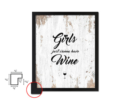 Girls just wanna have Quote Wood Framed Print Wall Decor Art Gifts