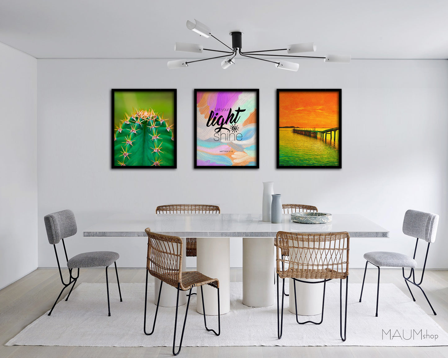 Let your light shine, Matthew 5:16 Bible Verse Scripture Framed Print Wall Decor Art Gifts