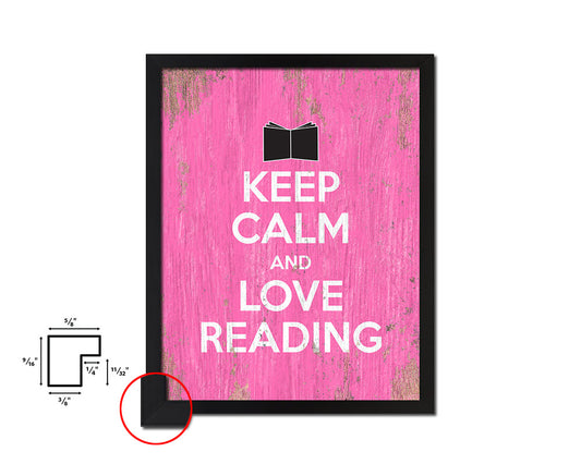 Keep calm and love books Quote Framed Print Home Decor Wall Art Gifts