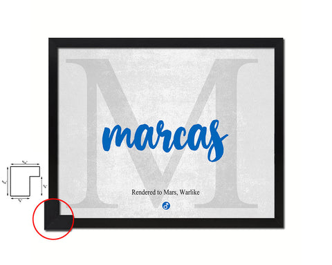 Marcas Personalized Biblical Name Plate Art Framed Print Kids Baby Room Wall Decor Gifts