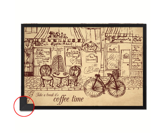Take a break it's coffee time Quote Framed Print Wall Decor Art Gifts
