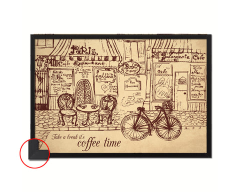 Take a break it's coffee time Quote Framed Print Wall Decor Art Gifts