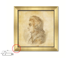 Woygang Amadeus Mozart Ancient Classical Musician Gold Framed Print Wall Decor Art Gifts