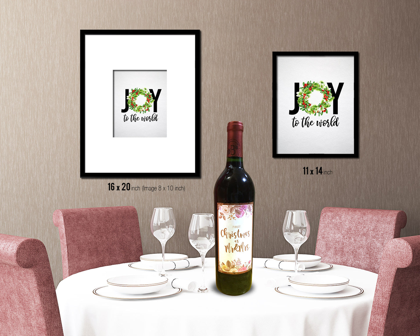 Joy to the world Holiday Season Gifts Wood Framed Print Home Decor Wall Art