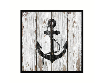 Anchor Nautical Wood Framed Gifts Ocean Beach Fishing Home Decor Wall Art Prints