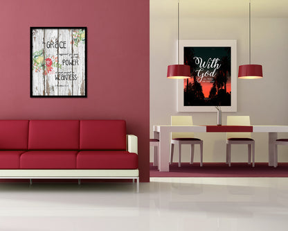 My Grace is sufficient for your for my Power Quote Framed Print Home Decor Wall Art Gifts