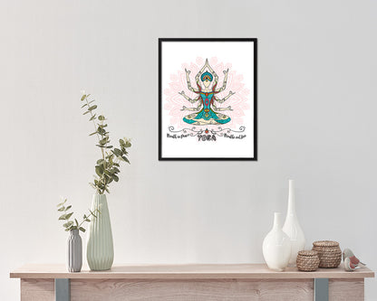 Breath in peace, Breathe out love Yoga Yoga Wood Framed Print Wall Decor Art Gifts