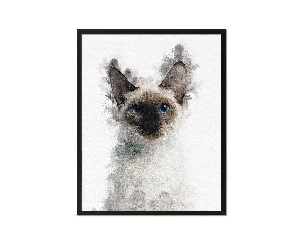 Thai Kitten Cat Kitten Portrait Framed Print Pet Home Decor Custom Watercolor Wall Art Gifts