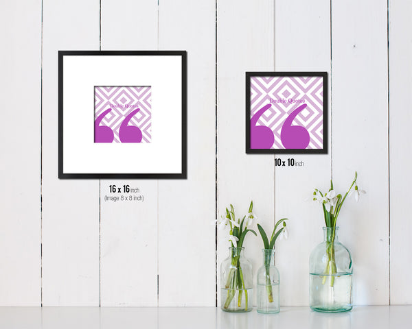 Double Quotes Punctuation Symbol Framed Print Home Decor Wall Art English Teacher Gifts