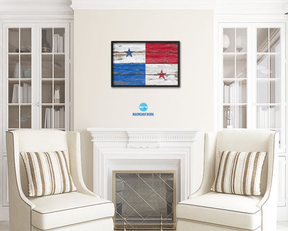 Panama Country Wood Rustic National Flag Wood Framed Print Wall Art Decor Gifts