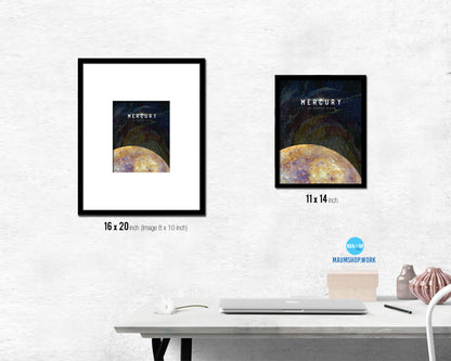 Mercury Planet Prints Length of Year Watercolor Solar System Framed Print Home Decor Wall Art Gifts