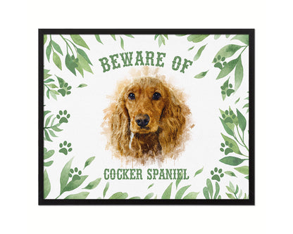 Beware of Chihuahua Sign Wood Framed Print Wall Art Decor Gifts