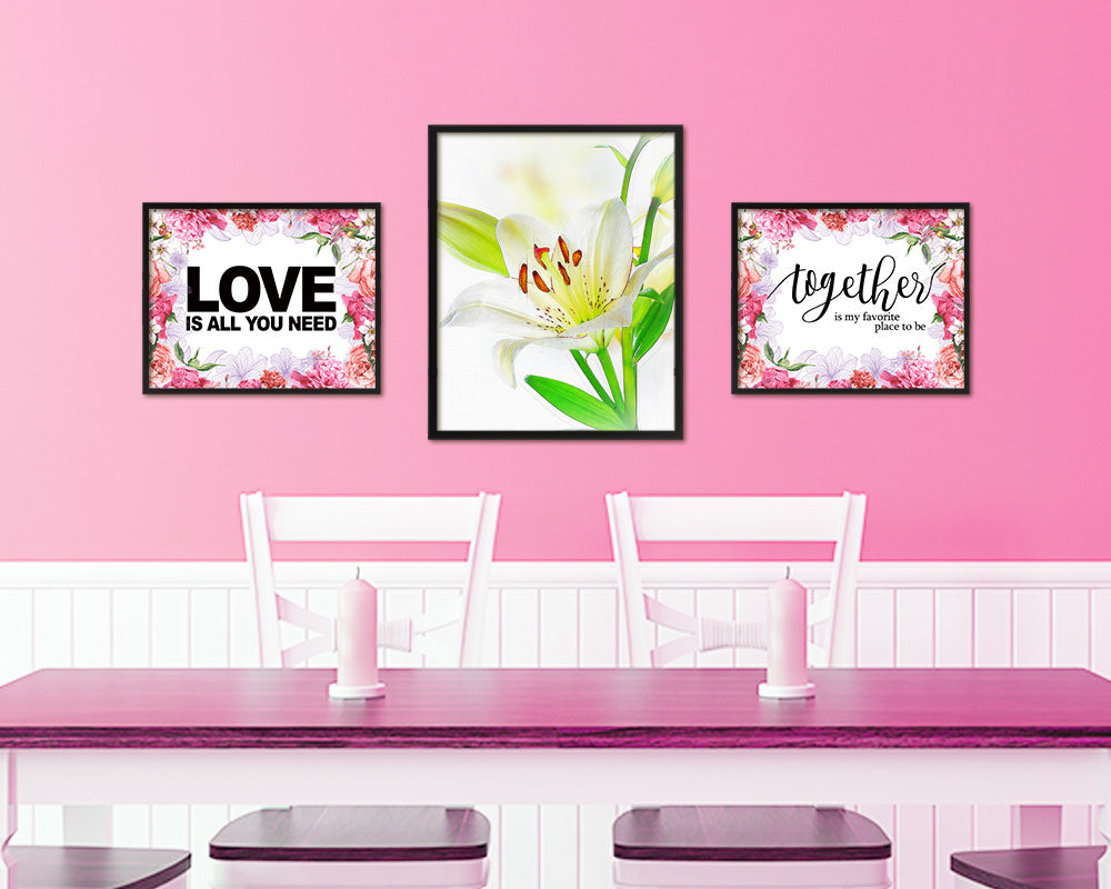 Lily White Flower Wood Framed Paper Print Wall Decor Art Gifts