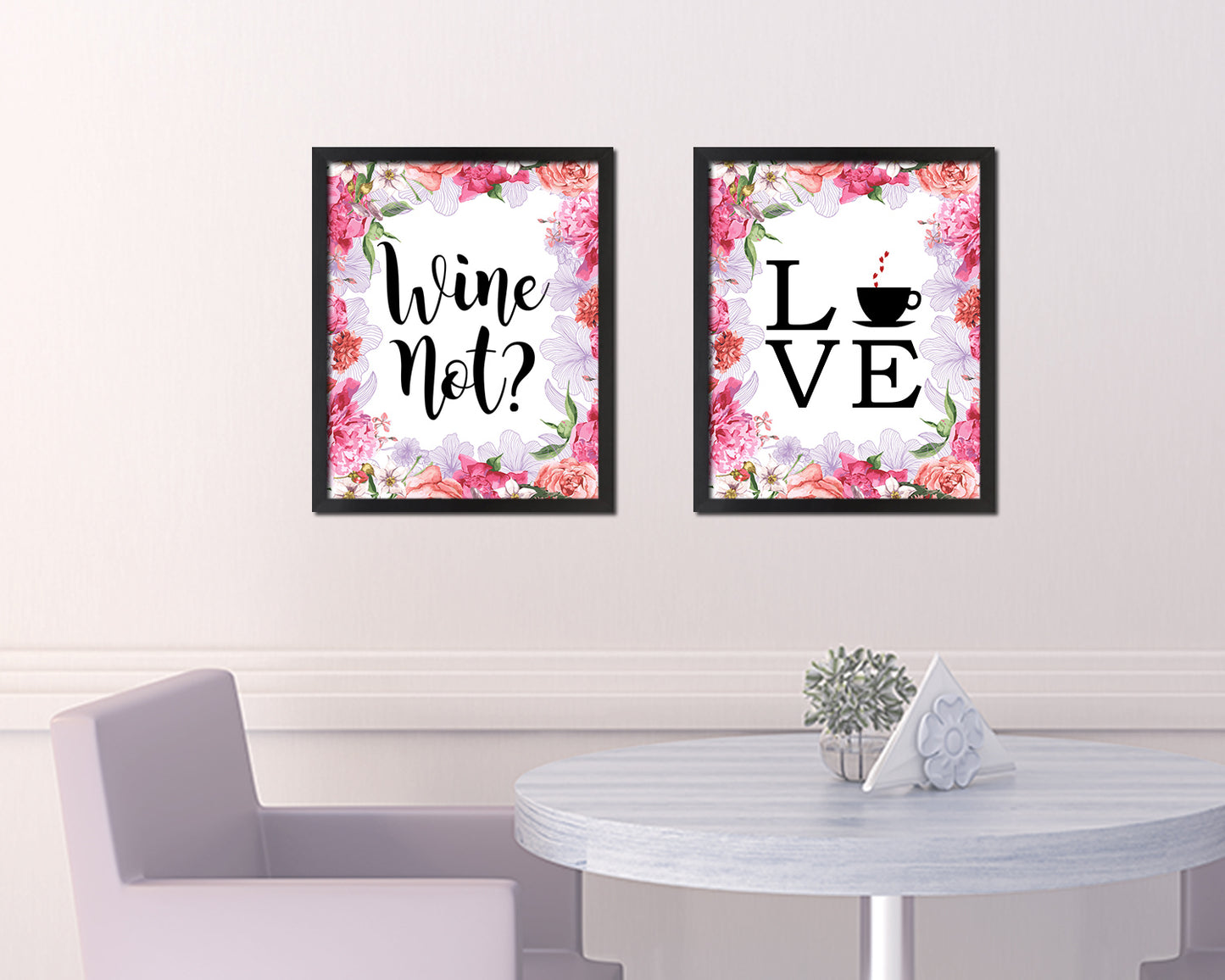 Wine Not? Words Wood Framed Print Wall Decor Art Gifts