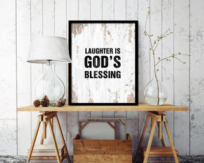 Laughter is God's blessing Quote Framed Print Home Decor Wall Art Gifts