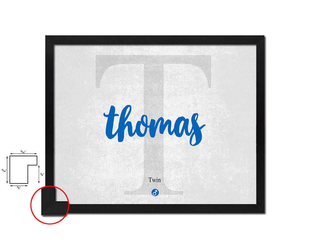 Thomas Personalized Biblical Name Plate Art Framed Print Kids Baby Room Wall Decor Gifts