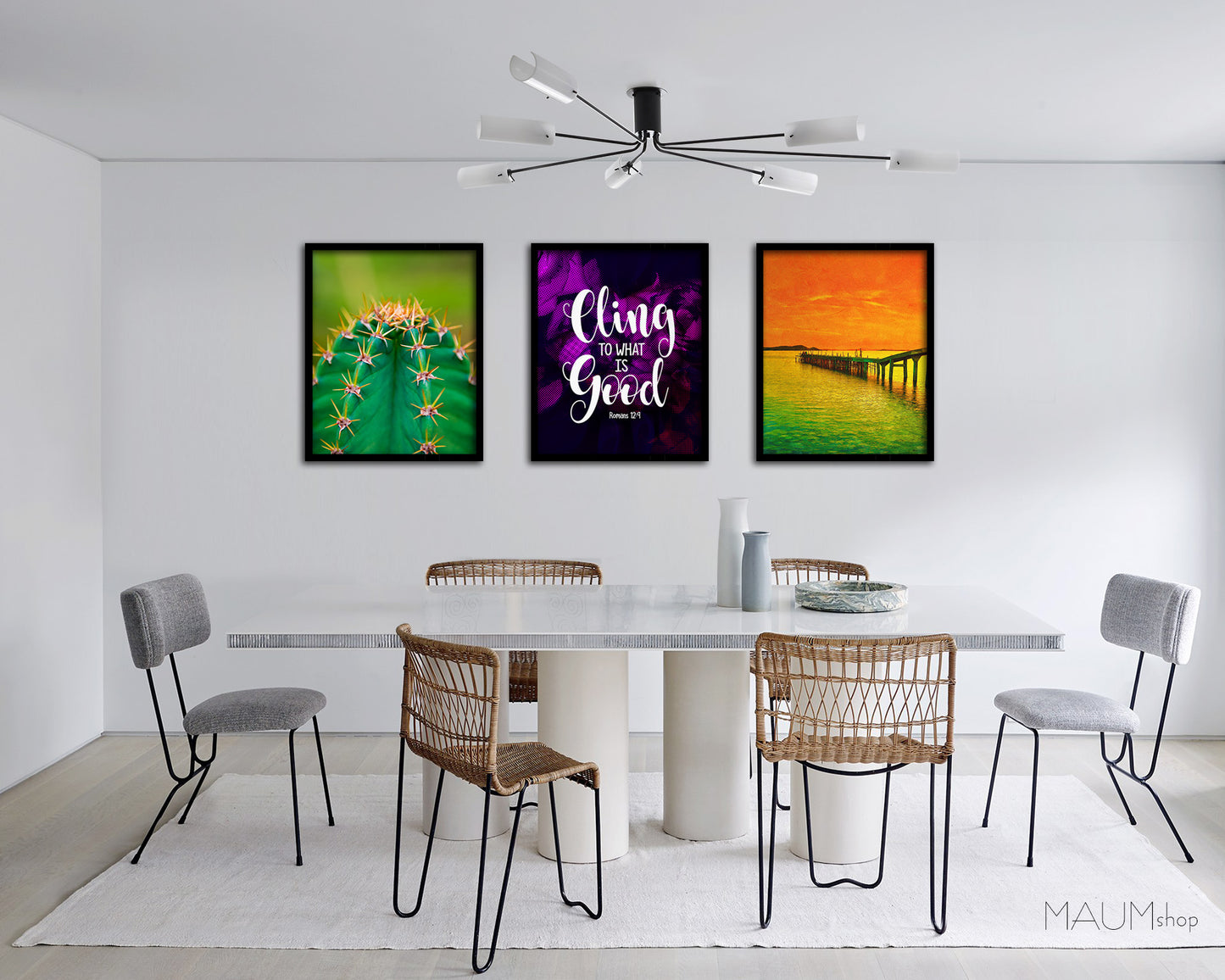 Cling to what is good Romans, 12:9-1 Bible Verse Scripture Framed Print Wall Decor Art Gifts