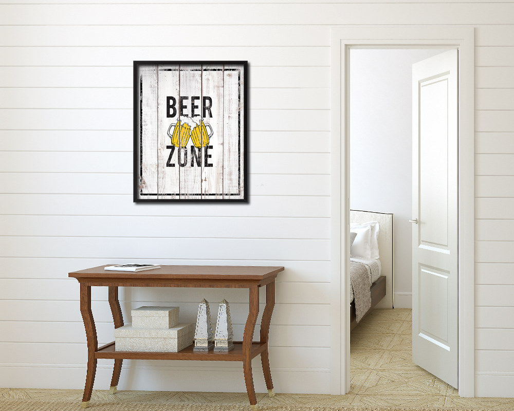 Beer Zone Notice Danger Sign Framed Print Home Decor Wall Art Gifts