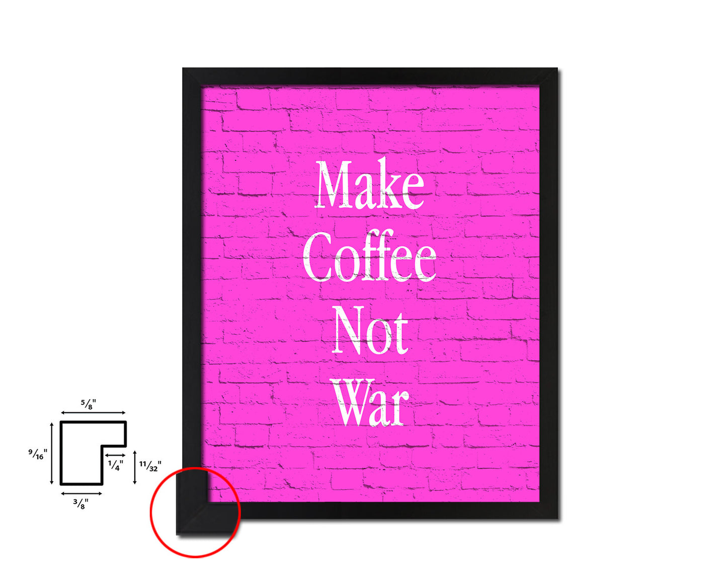 Make coffee not war Quotes Framed Print Home Decor Wall Art Gifts