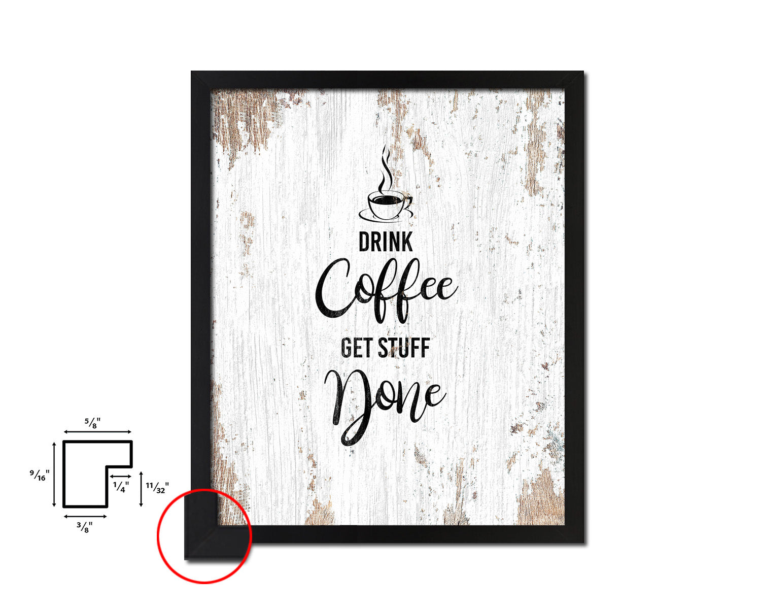 Drink coffee get stuff done Quote Framed Artwork Print Wall Decor Art Gifts
