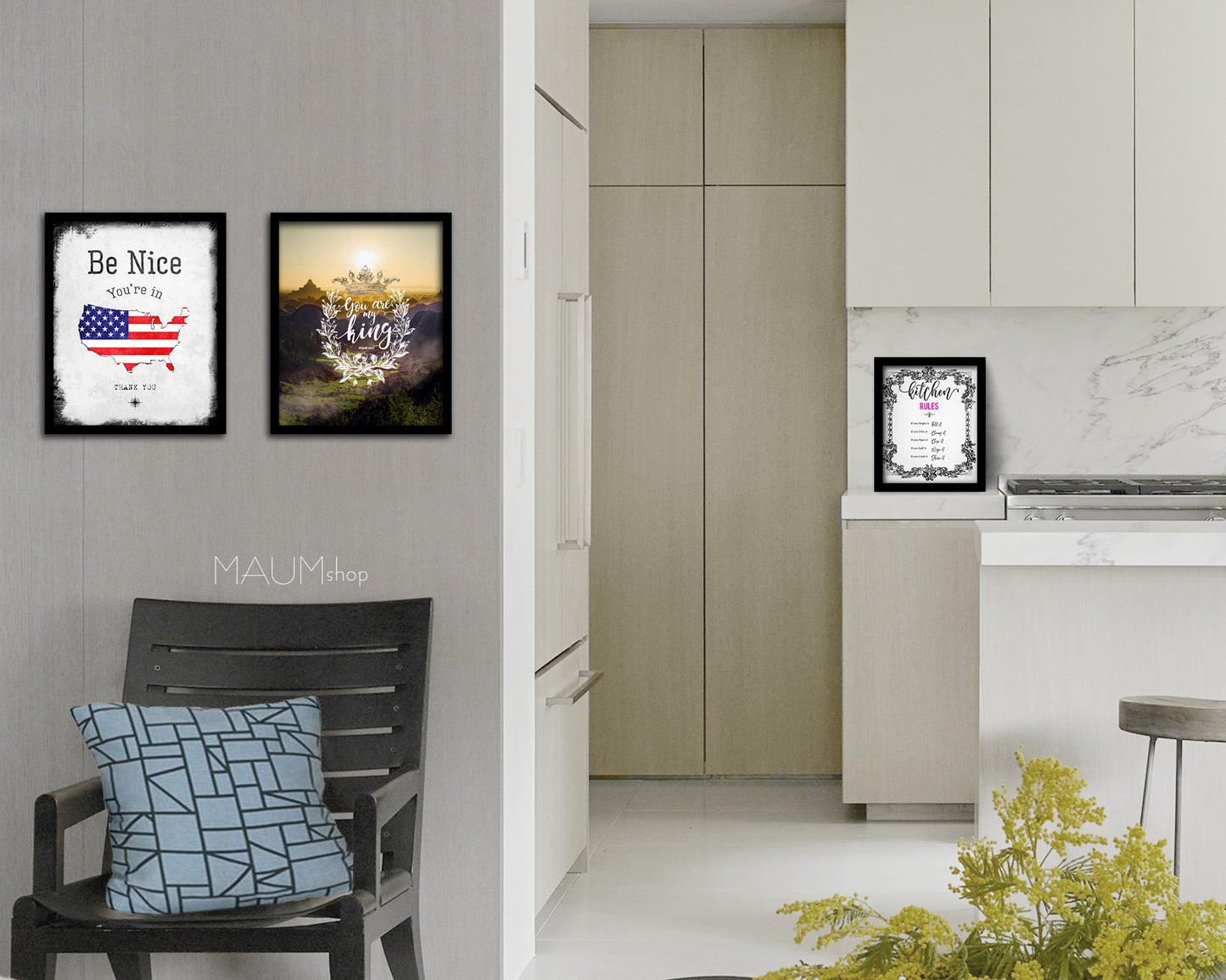 You are my king, Psalm 44:4 Bible Verse Scripture Framed Print Wall Decor Art Gifts