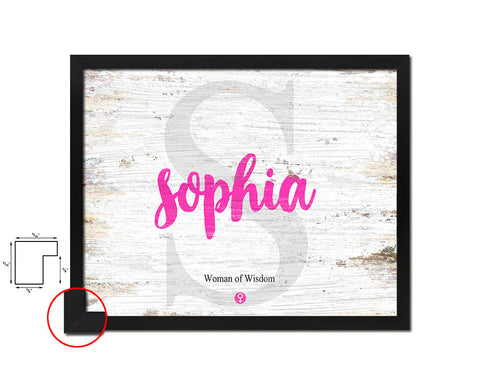Sophia Personalized Biblical Name Plate Art Framed Print Kids Baby Room Wall Decor Gifts