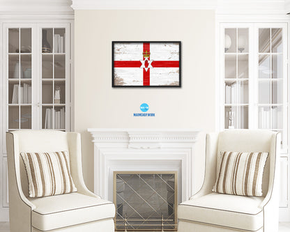 North Irish Ulster City Northern Ireland Country Shabby Chic Flag Framed Prints Decor Wall Art Gifts