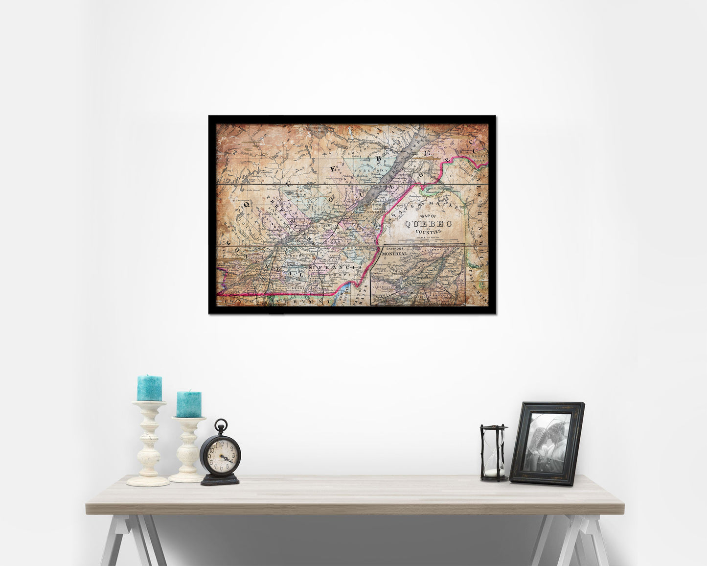 Ontario Canada Antique Map Framed Print Art Wall Decor Gifts