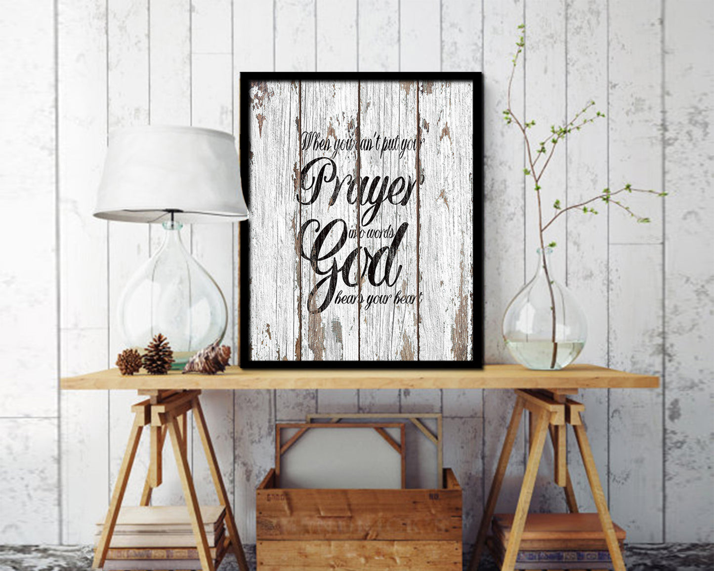 When you can't put your prayer into words Quote Framed Print Home Decor Wall Art Gifts