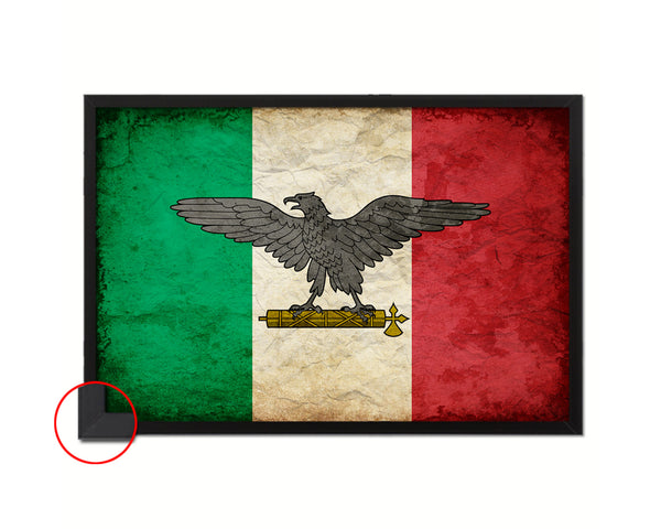 Italy War Eagle Italian Military Vintage Military Flag Framed Print Sign Decor Wall Art Gifts