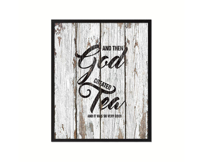 And then god created and it was so very good Quote Wood Framed Print Home Decor Wall Art Gifts