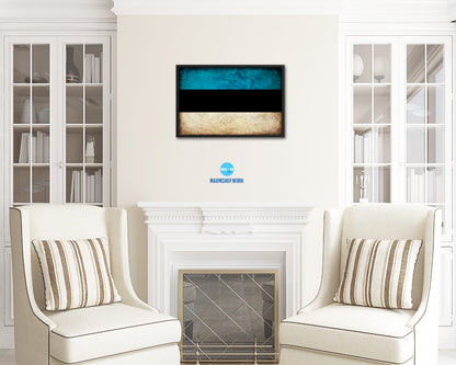 Estonia Country Vintage Flag Wood Framed Print Wall Art Decor Gifts