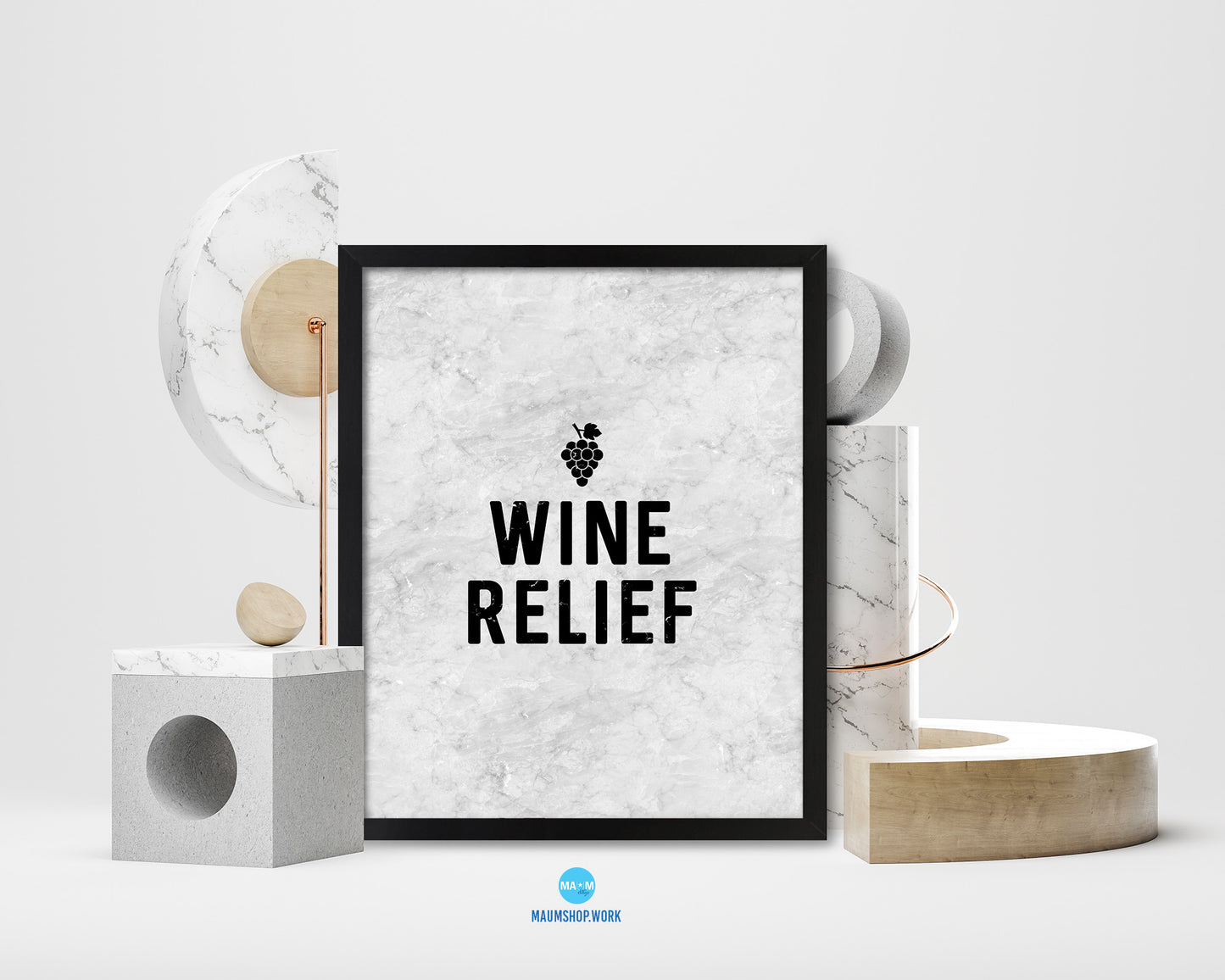 Wine Relief Quote Framed Print Wall Art Decor Gifts