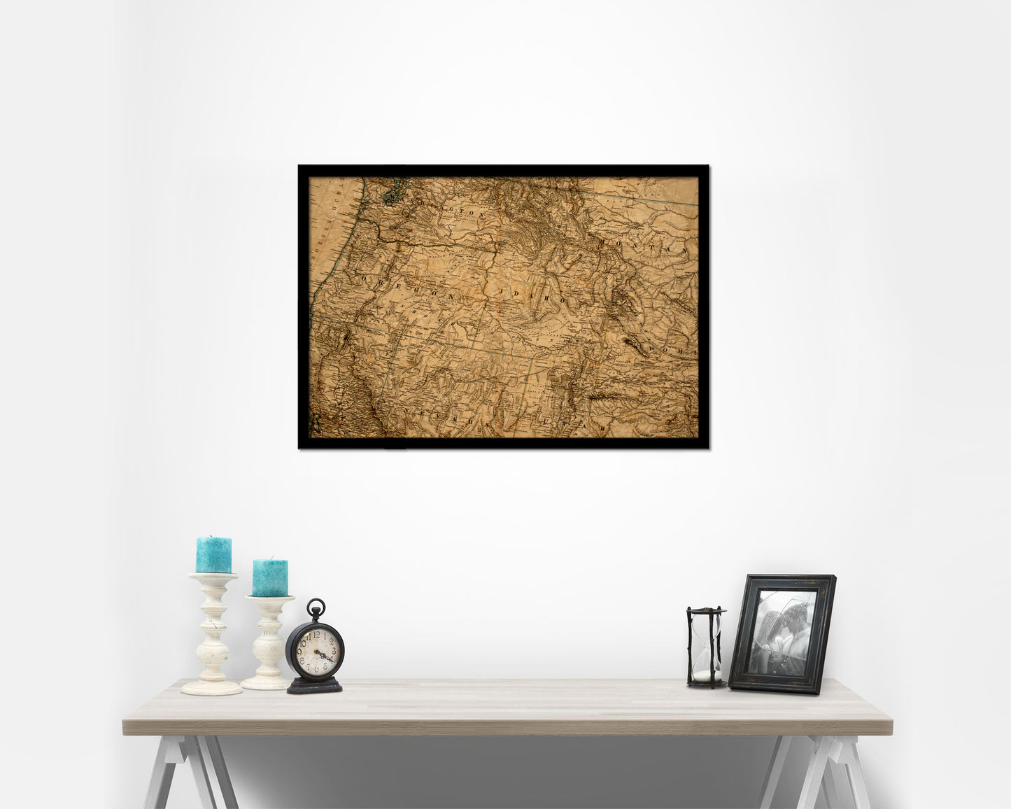 US Pacific Northwest Historical Map Framed Print Art Wall Decor Gifts