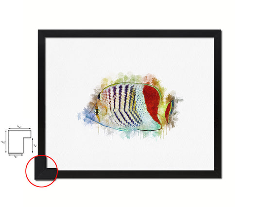 Tropical Fish Framed Print Modern Restaurant Sushi Bar Modern Watercolor Wall Art Decor