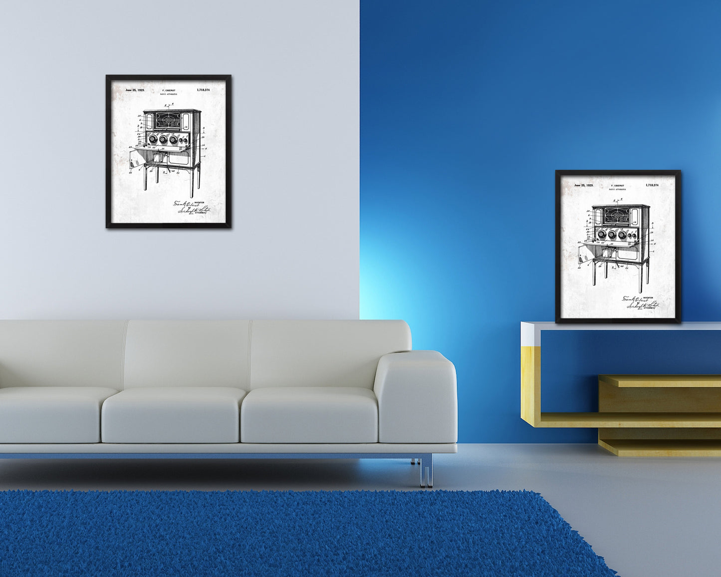 Apparatus Radio Vintage Patent Artwork Black Frame Print Wall Art Decor Gifts