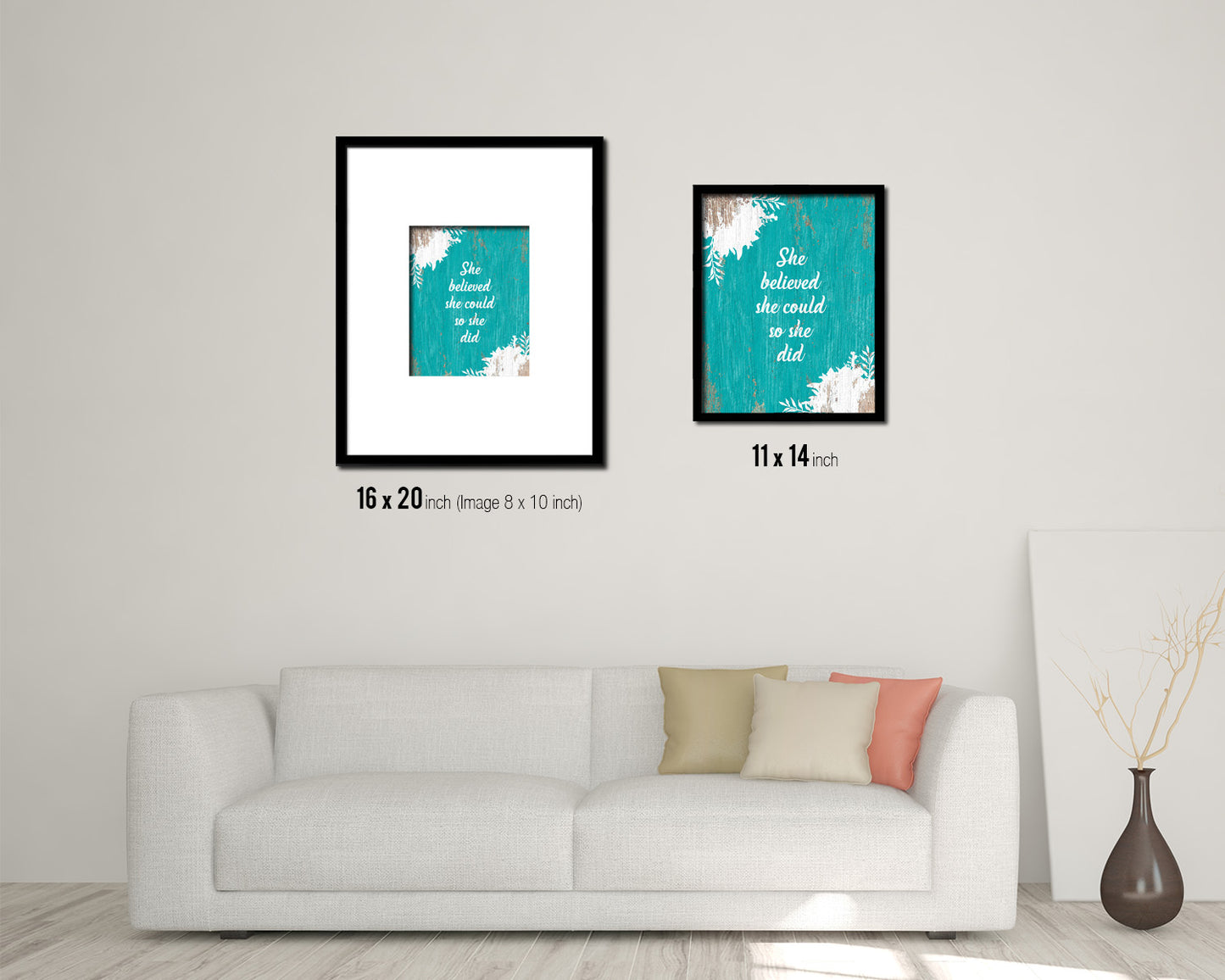 She believed she could so she did Quote Saying Framed Print Home Decor Wall Art Gifts