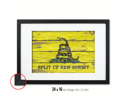 Split up New Sprint Wood Rustic Flag Wood Framed Print Wall Art Decor Gifts