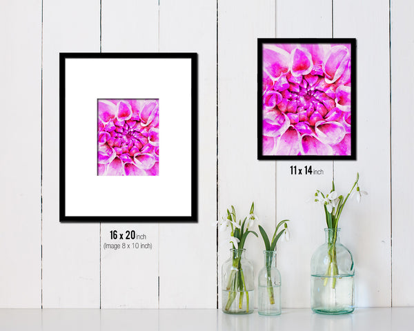 Chrysanthemum Pink Flower Wood Framed Paper Print Wall Decor Art Gifts